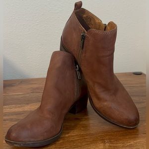 Lucky Brand Women's Leather LK-Basel Double Zip Ankle Boots Size 8.5M/39